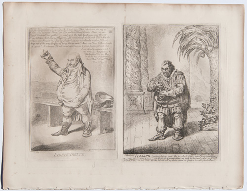 original James Gillray etchings Independence

Pizzaro Contemplating over the Product of his new Peruvian Mine
